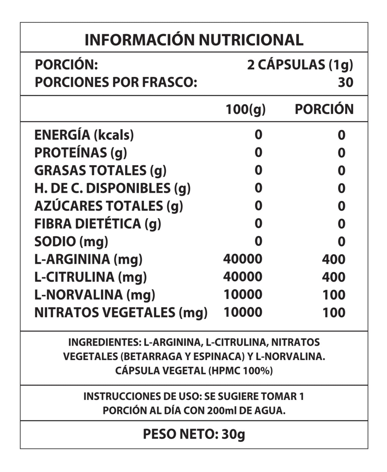 Potencia Máxima – Libera tu verdadero potencial. Oxido Nitrico 1000mg 60 Caps