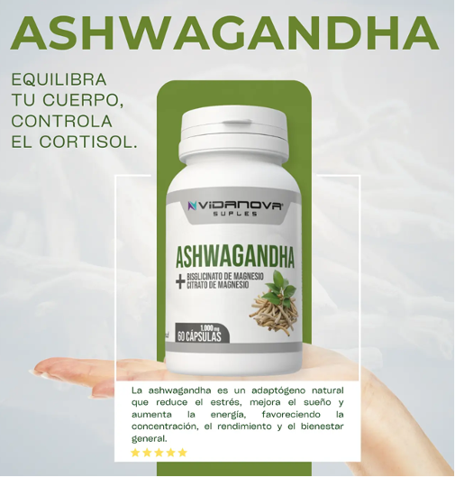 Ashwagandha Magnesio 1000mg 60 Caps